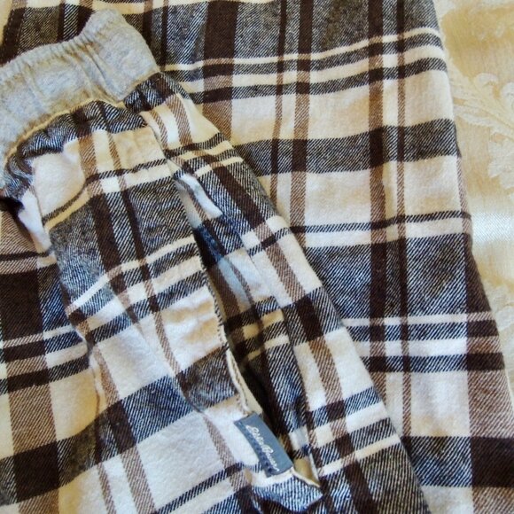 Eddie Bauer Men's Black & Cream Flannel Lounge Pajama Pants M - Picture 3 of 7